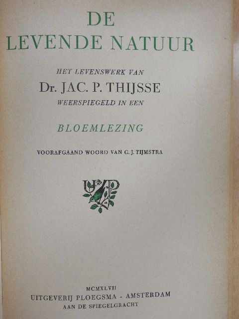 Dr. Jac. P. Thijsse - De Levende Natuur [antikvár]