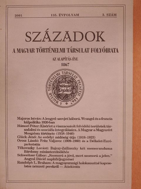 Hámori Péter - Századok 2001/3. [antikvár]