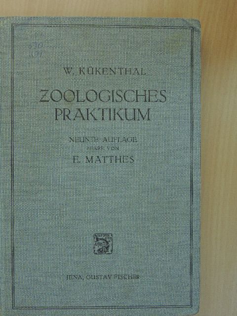 Dr. Willy Kükenthal - Leitfaden für das Zoologische Praktikum [antikvár]