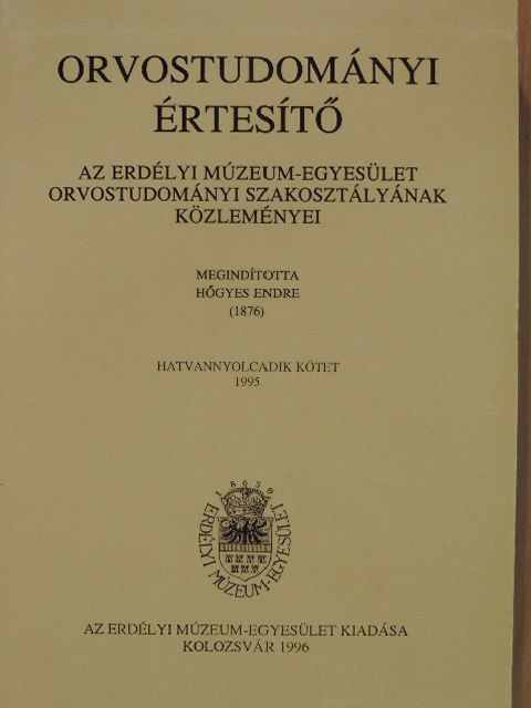 Ábrahám Zoltán - Orvostudományi értesítő 1995. [antikvár]