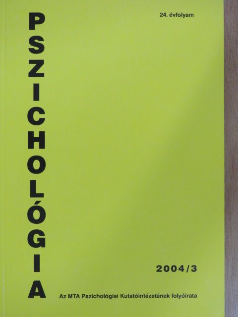 Bánki M. Csaba - Pszichológia 2004/3. [antikvár]