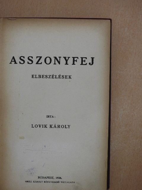 Lovik Károly - Asszonyfej [antikvár]