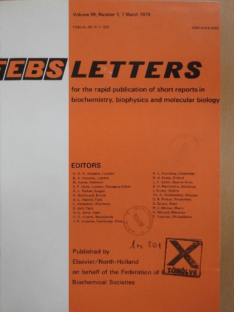 E. T. Palva - Febs Letters Volume 99, Number 1-2./Volume 100, Number 1-2. [antikvár]