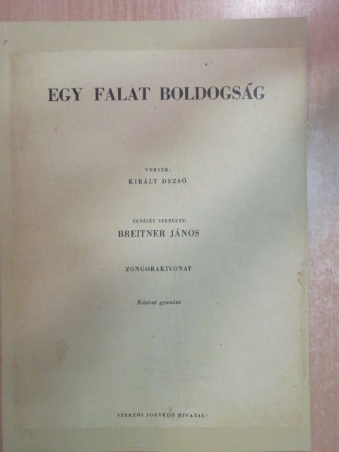 Breitner János - Egy falat boldogság [antikvár]