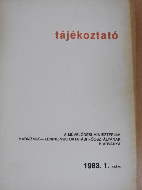 Andrássy György - Tájékoztató 1983/1. [antikvár]