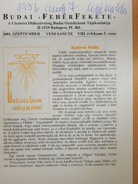 Badál Ede Álmos - Budai FehérFekete 2001. szeptember [antikvár]