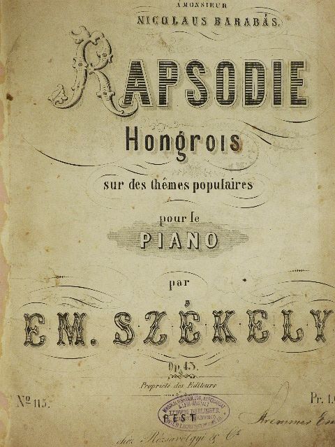 Ant. Rubinstein - Rapsodie Hongrois/Impatience/Le Rossignol/Qui vive!/Le Fou/Le Chant des Naiades/Phantasie/Caprice/Krönungsmarsch/Piéce de Concert [antikvár]
