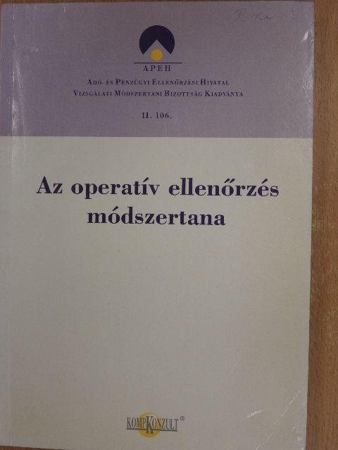 Hozsa Sándor - Az operatív ellenőrzés módszertana [antikvár]