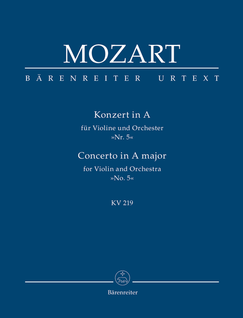 MOZART, W,A, - KONZERT IN A FÜR VIOLINE UND ORCHESTER NR.5 KV 219 TASCHENPARTITUR URTEXT