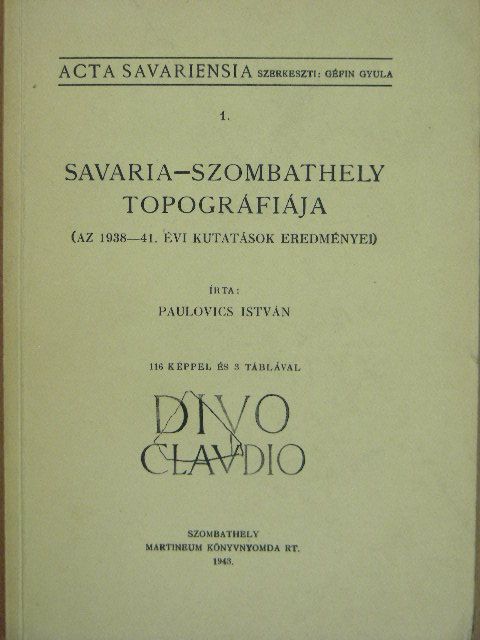 Paulovics István - Savaria - Szombathely topográfiája [antikvár]