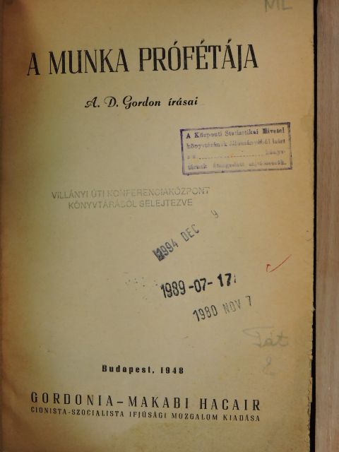 A. D. Gordon - A munka prófétája [antikvár]