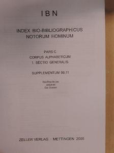 IBN - Index bio-bibliographicus notorum hominum Pars C [antikvár]