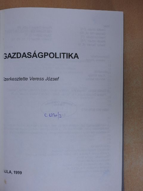 Dedák István - Gazdaságpolitika [antikvár]