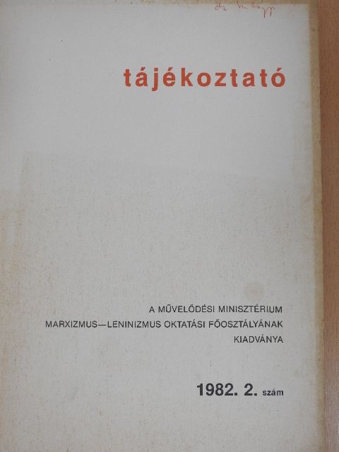 Bődi Erzsébet - Tájékoztató 1982/2. [antikvár]