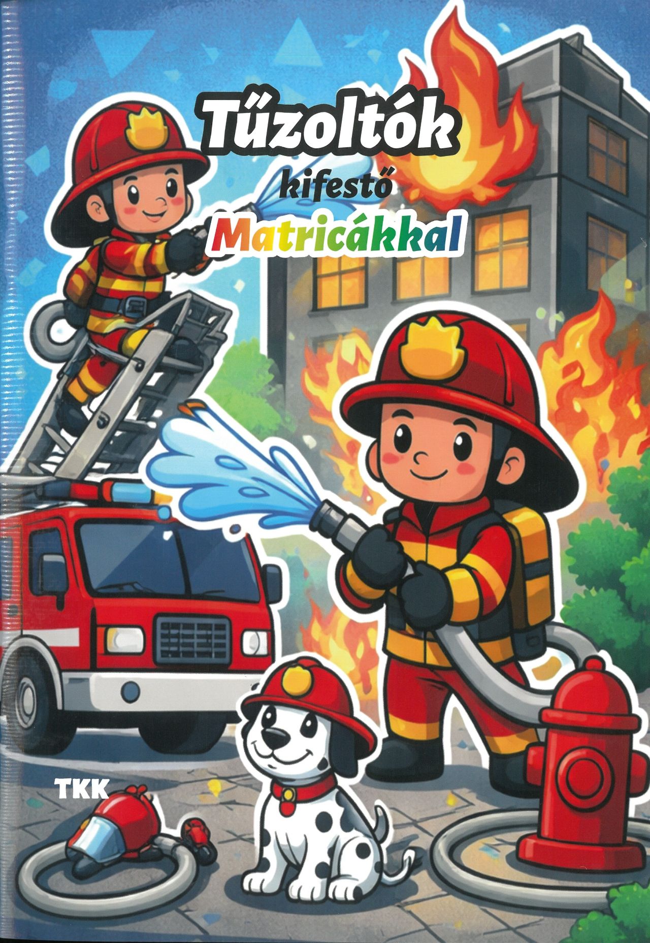 Tűzoltók kifestő matricákkal