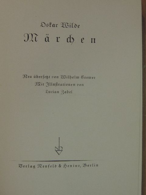 Oscar Wilde - Märchen (gótbetűs) [antikvár]