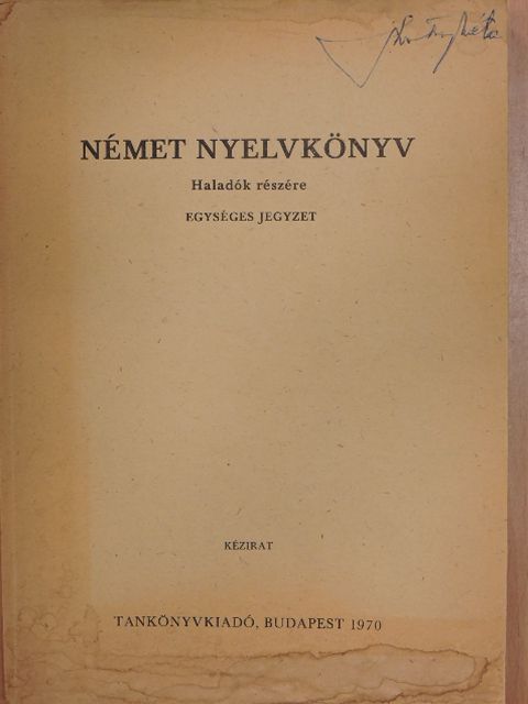 Dr. Szirmai Gina - Német nyelvkönyv [antikvár]