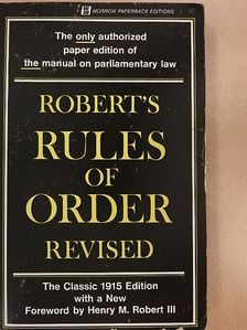 Henry M. Robert - Robert's Rules of Order Revised [antikvár]