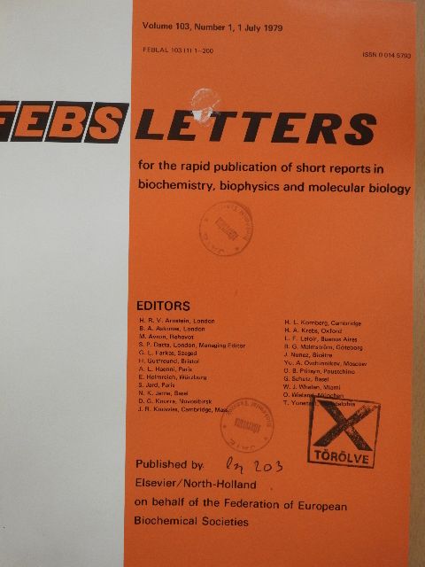 E. J. Crouse - Febs Letters Volume 103, Number 1-2./Volume 104, Number 1-2. [antikvár]
