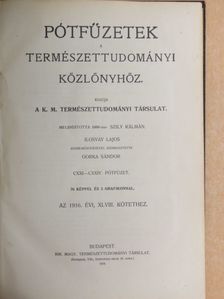 Knapp Oszkár - Pótfüzetek a Természettudományi Közlönyhöz 1916/1-4. [antikvár]