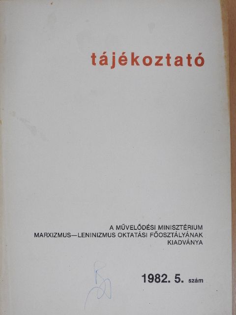 Antonio Banfi - Tájékoztató 1982/5. [antikvár]
