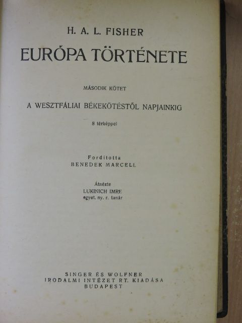 H. A. L. Fisher - Európa története II. [antikvár]