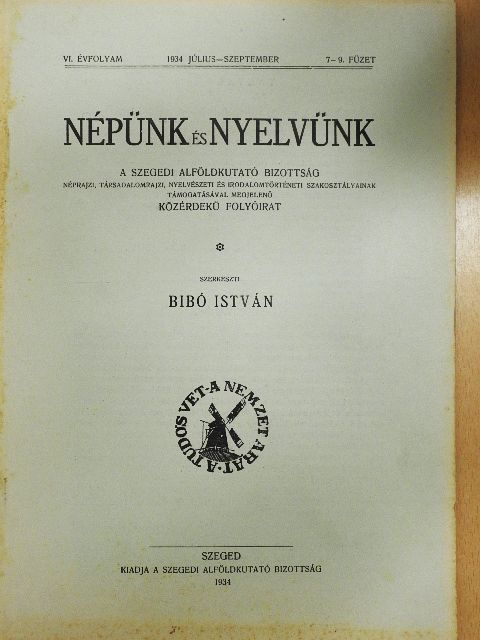 Bátky Zsigmond - Népünk és nyelvünk 1934. július-szeptember [antikvár]