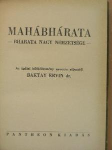 Dr. Baktay Ervin - Mahábhárata [antikvár]