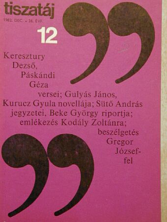 Beke György - Tiszatáj 1982. december [antikvár]