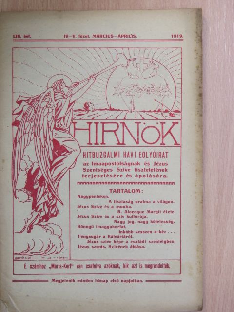 Csávossy Elemér S. J. - Hirnök 1919. március-április [antikvár]
