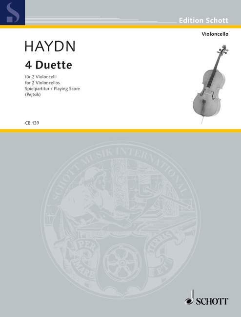 HAYDN JOSEPH - 4 DUETTE FÜR 2 VIOLONCELLI - SPIELPARTITUR