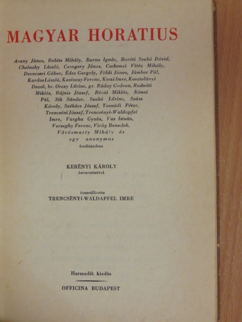 Q. Horatii Flacci - Magyar Horatius/Horatius Noster [antikvár]