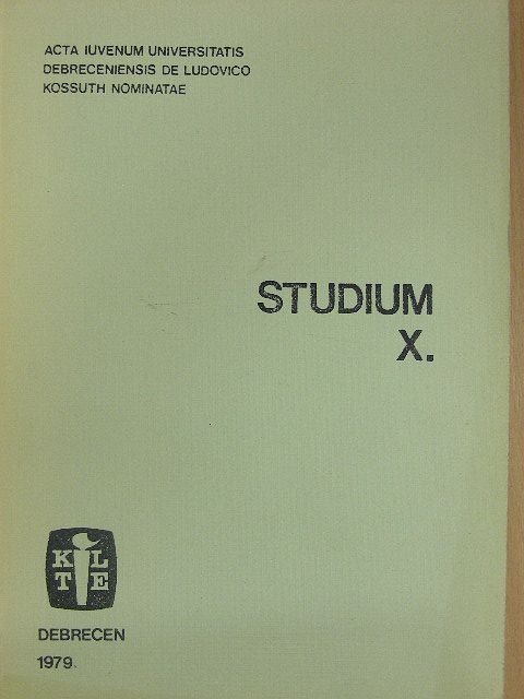 Berta Erzsébet - Studium X. [antikvár]
