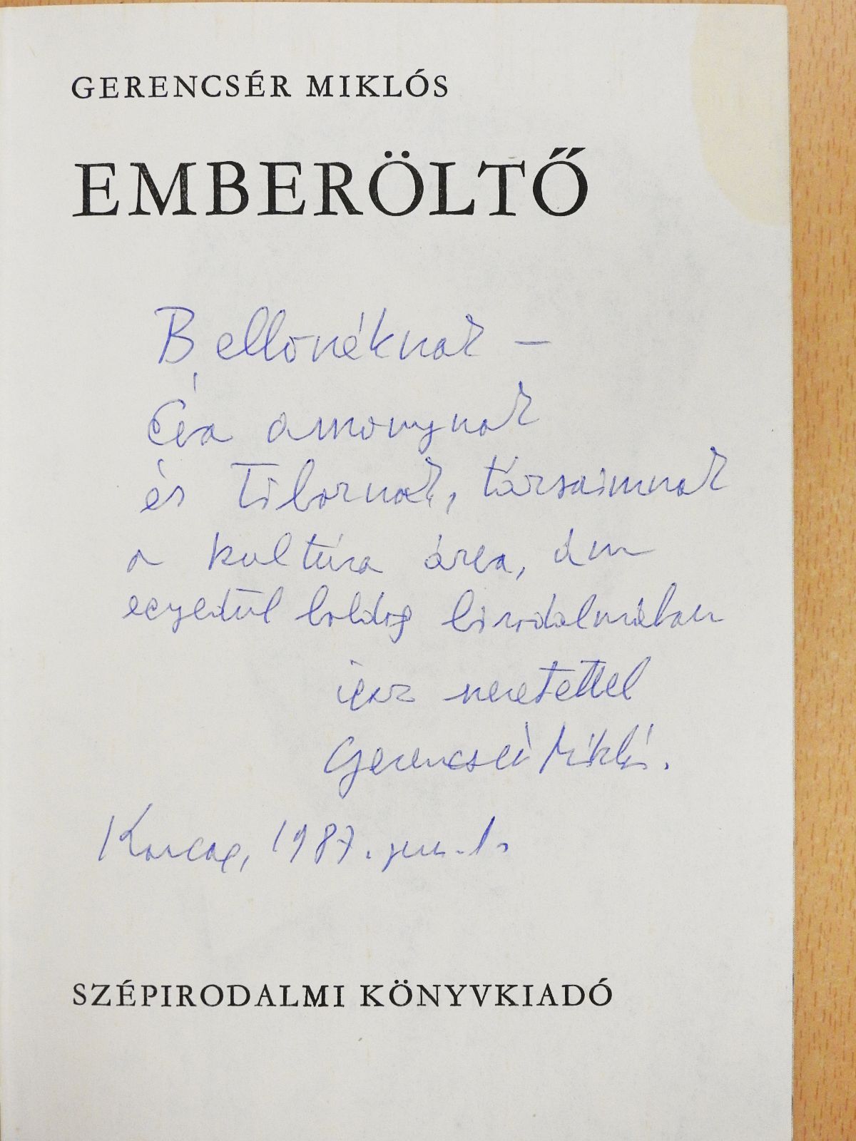 Gerencsér Miklós - Emberöltő (dedikált példány) [antikvár]