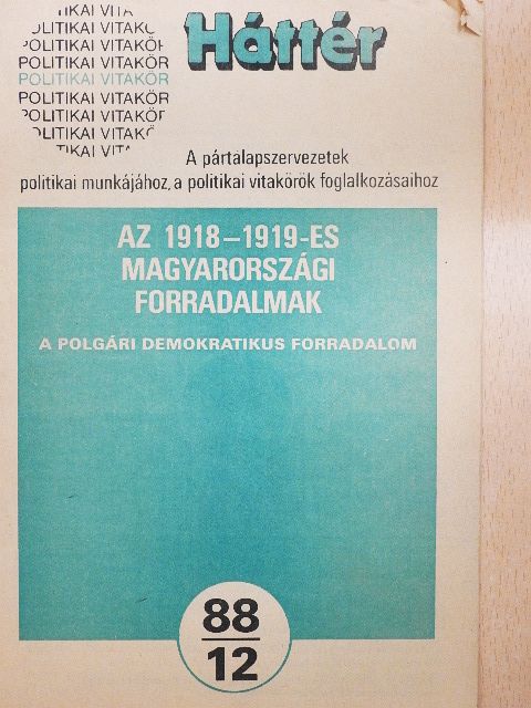 Politikai vitakör 88/12 [antikvár]