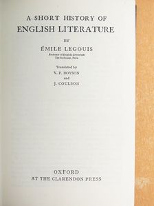 Émile Legouis - A Short History of English Literature [antikvár]