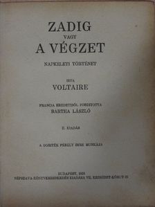Voltaire - Zadig vagy a végzet [antikvár]