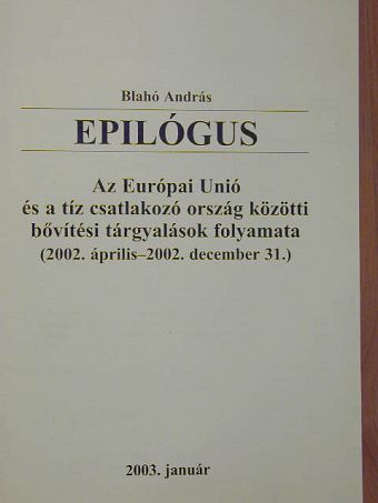 Blahó András - Epilógus [antikvár]