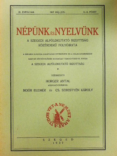 Eördegh Béla - Népünk és nyelvünk 1937. május-június [antikvár]