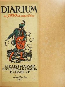 Diarium azaz előjegyzési naptár az 1930-ik évre [antikvár]
