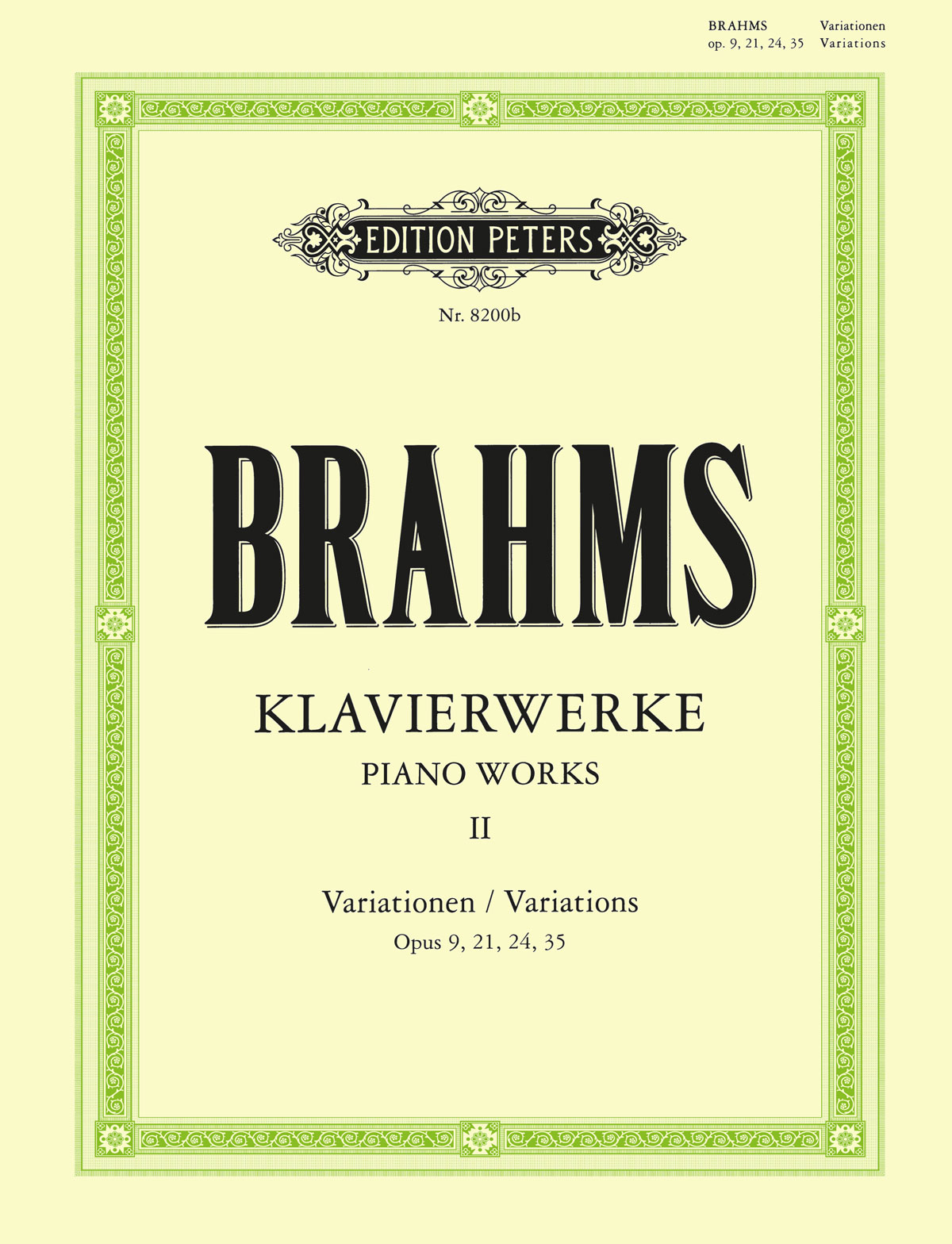 BRAHMS, J - KLAVIERWERKE II VARIATIONEN OP.9, 21, 24, 35 URTEXT (SEEMANN/STEPHENSON) - ANTIKVÁR
