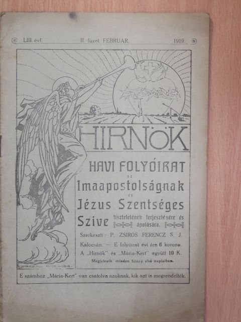 Ponity János S. J. - Hirnök 1919. február [antikvár]