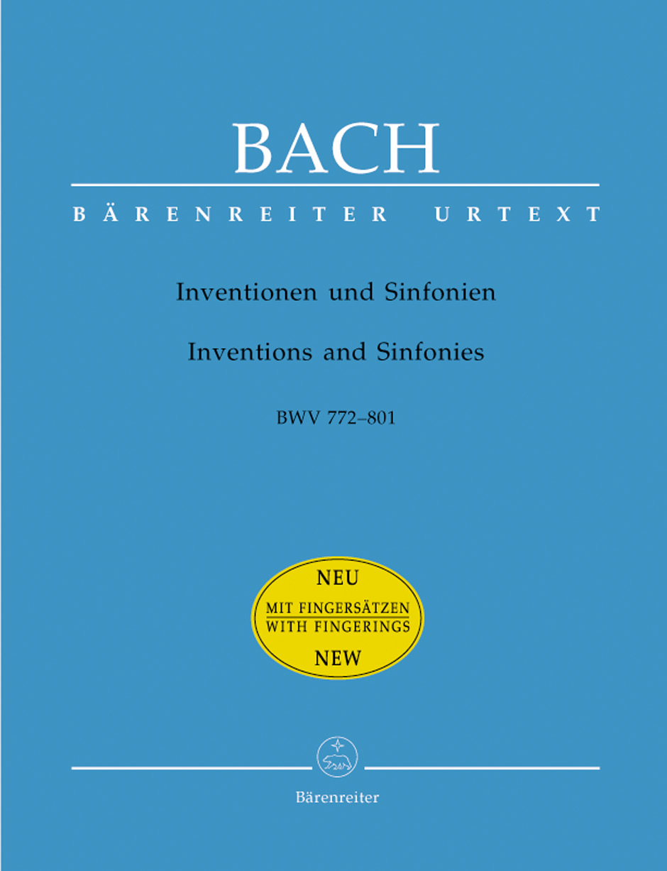 J. S. Bach - INVENTIONEN UND SINFONIEN BWV 772-801 FÜR KLAVIER URTEXT MIT FINGERSAETZEN