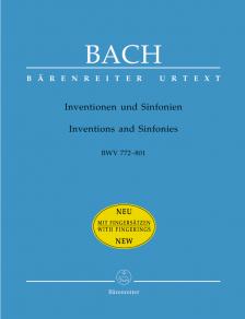 J. S. Bach - INVENTIONEN UND SINFONIEN BWV 772-801 FÜR KLAVIER URTEXT MIT FINGERSAETZEN