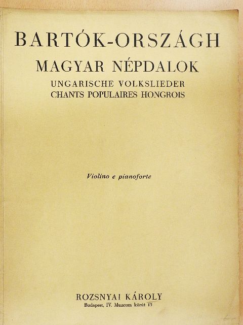 Bartók Béla - Magyar népdalok [antikvár]