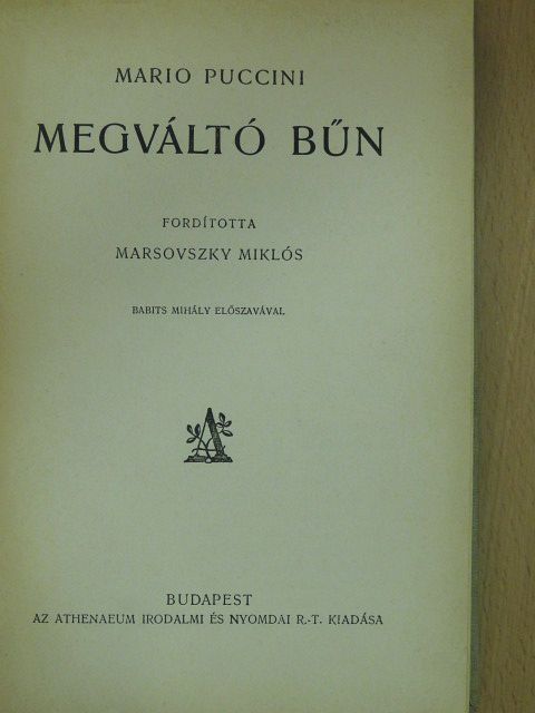 Mario Puccini - Megváltó bűn [antikvár]