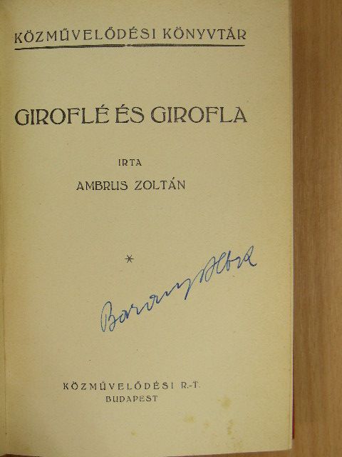 Ambrus Zoltán - Giroflé és Girofla/Őszi napsugár [antikvár]