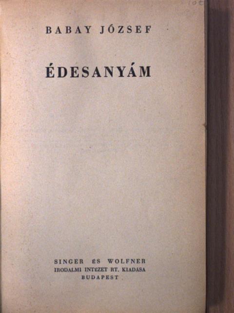 Babay József - Édesanyám [antikvár]