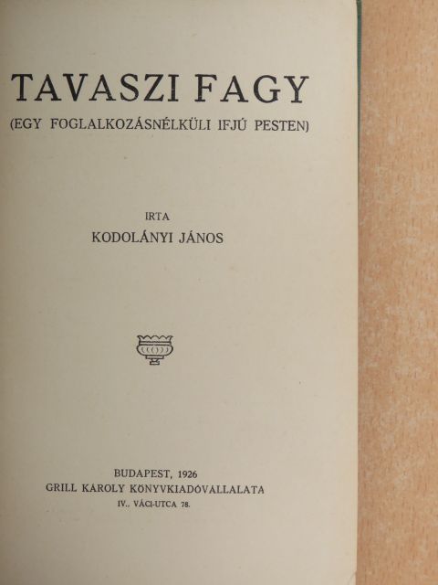Kodolányi János - Tavaszi fagy [antikvár]