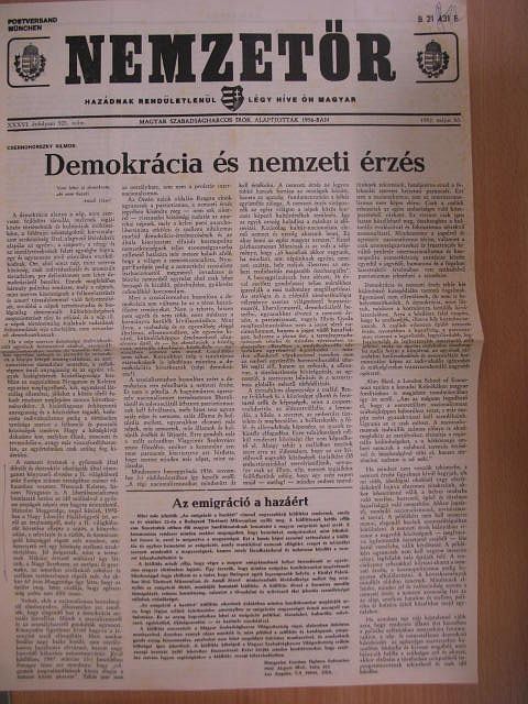 Csernohorszky Vilmos - Nemzetőr 1992. május [antikvár]